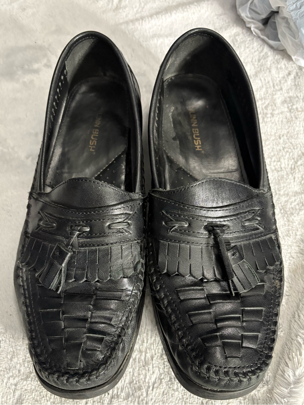 Nunn Bush Black Leather Tassel Kiltie Loafers